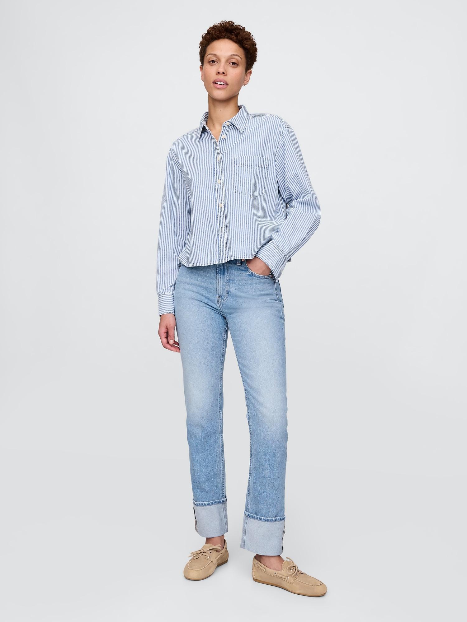 high rise ’90s straight jeans