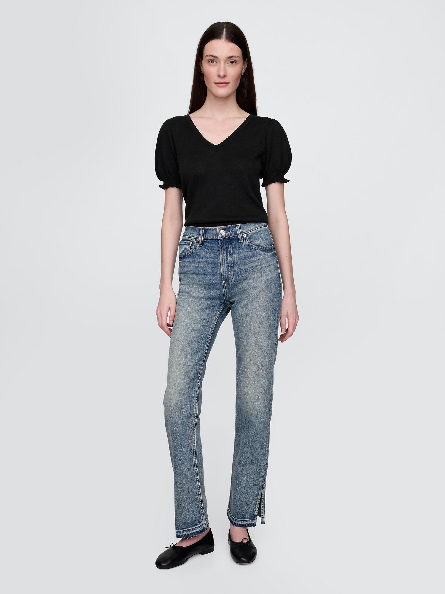 high rise ’90s straight jeans