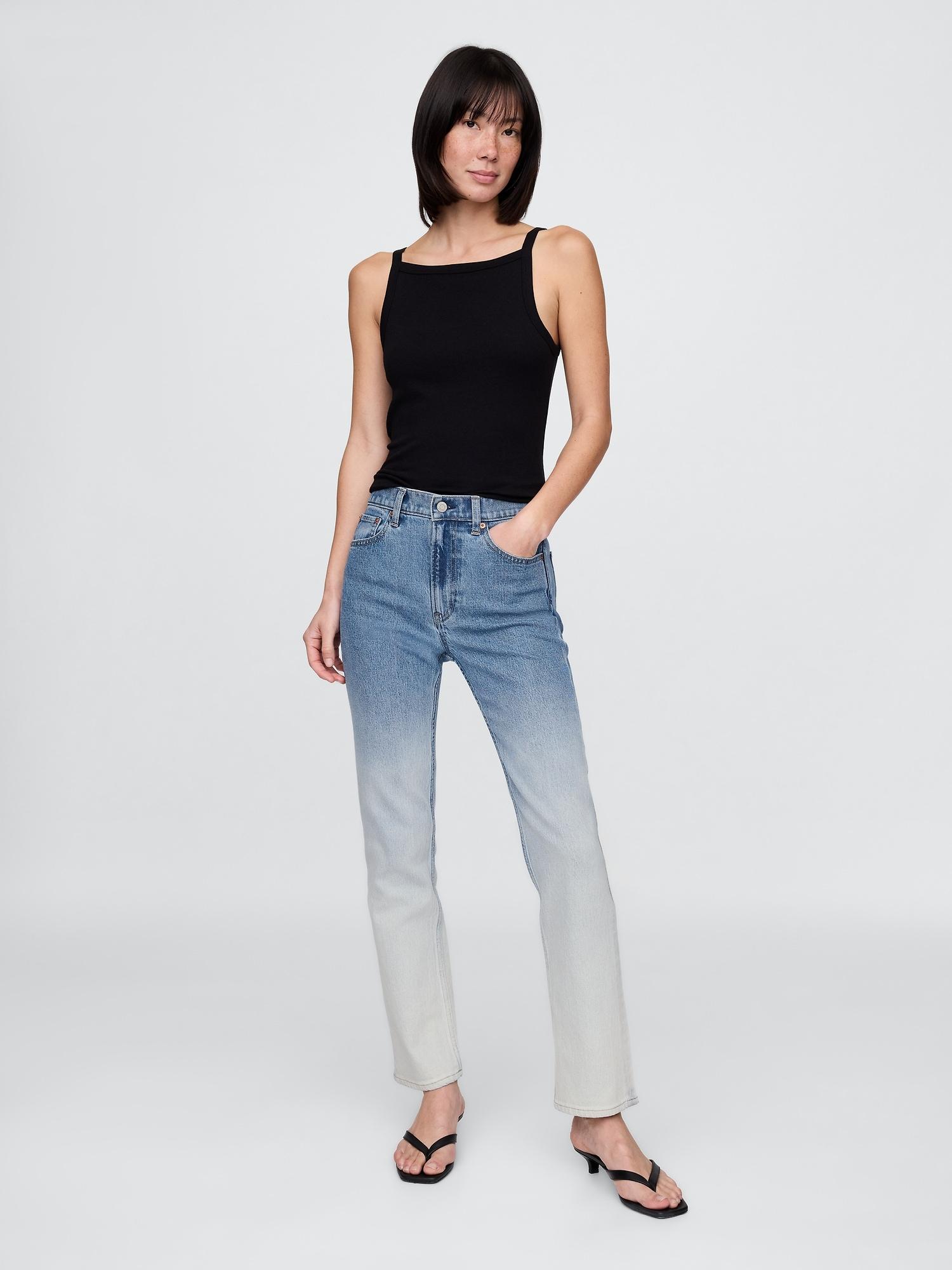 high rise ’90s straight jeans