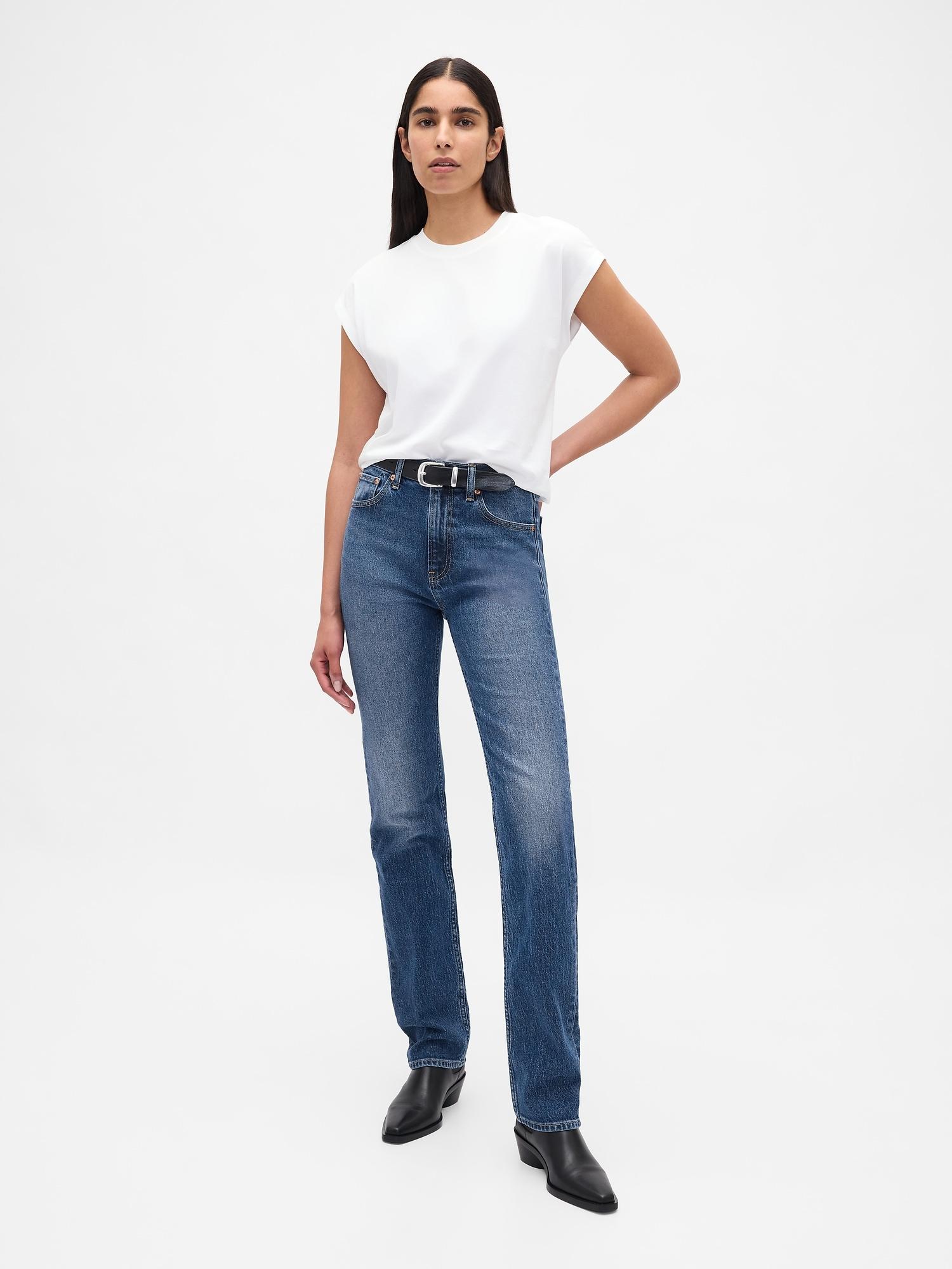 high rise ’90s straight jeans