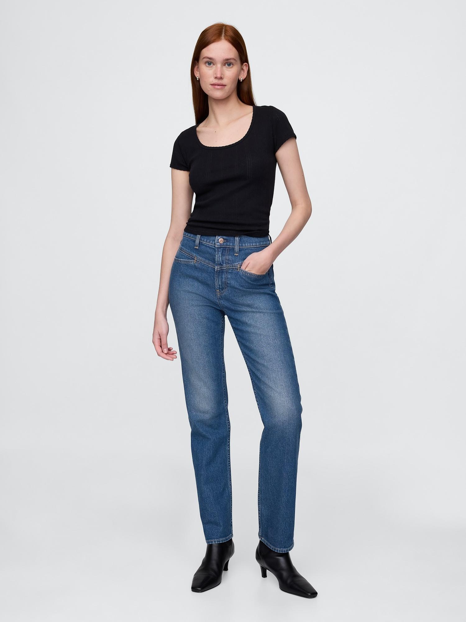 high rise ’90s straight jeans