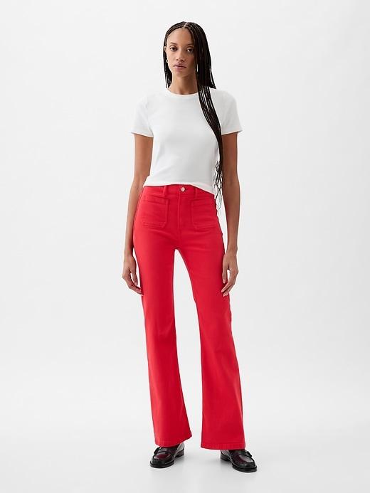 high rise '70s flare jeans