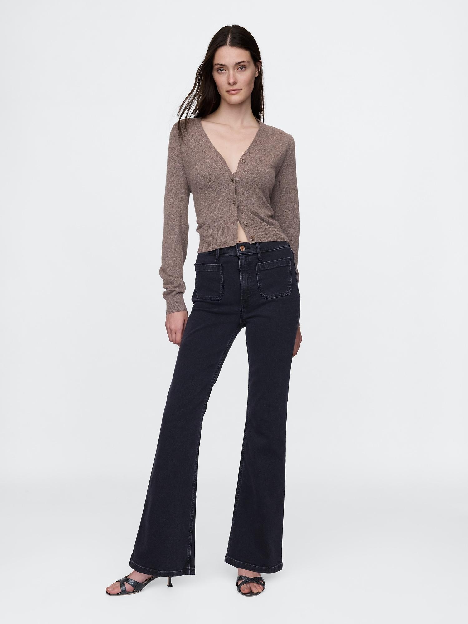 high rise '70s flare jeans