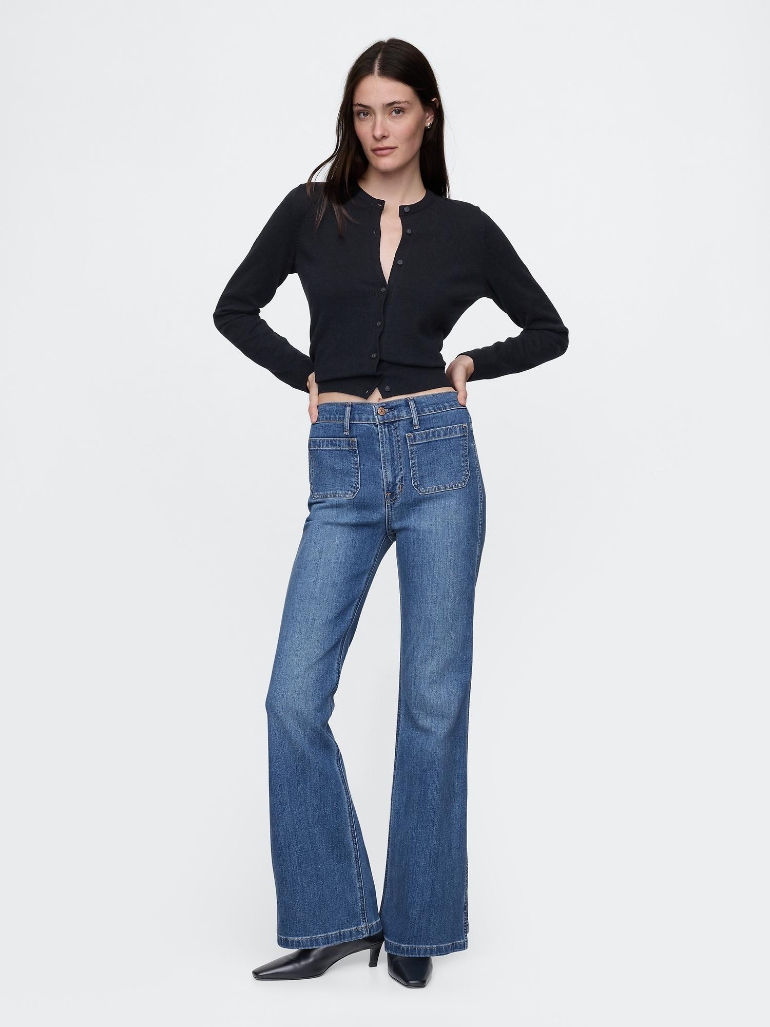 high rise '70s flare jeans
