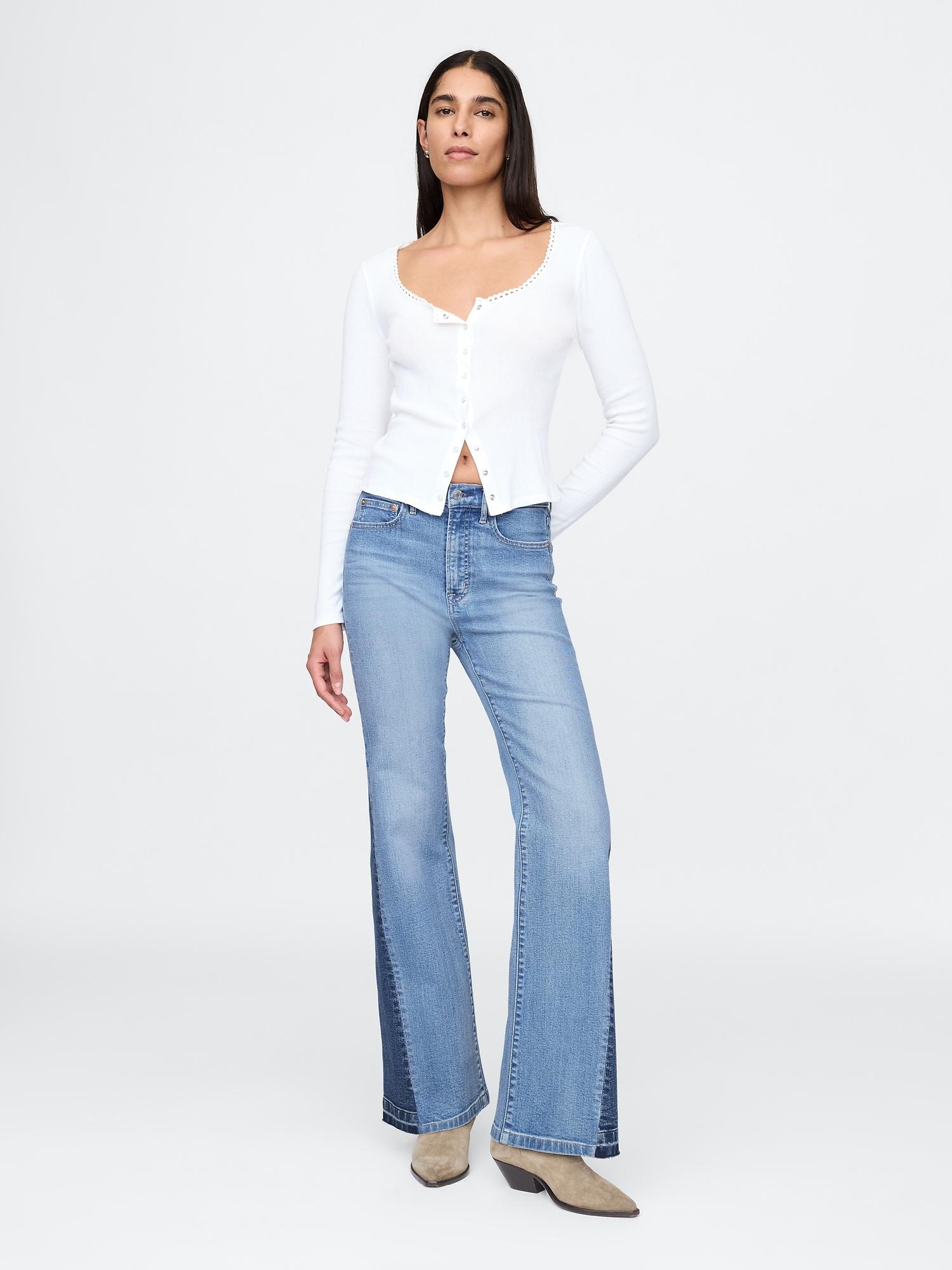 high rise '70s flare jeans
