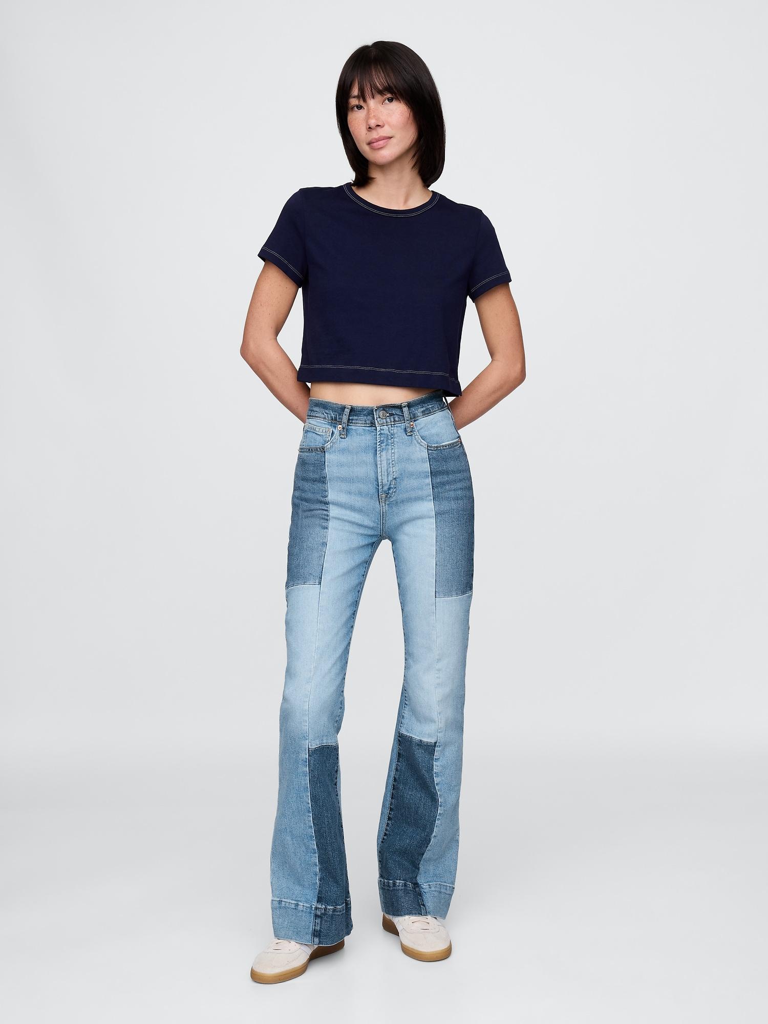 high rise '70s flare jeans