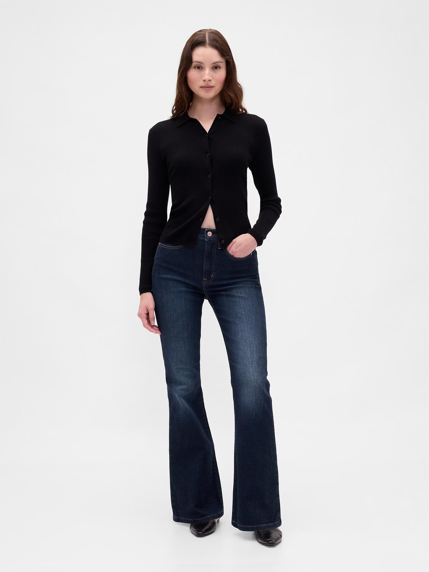 high rise '70s flare jeans