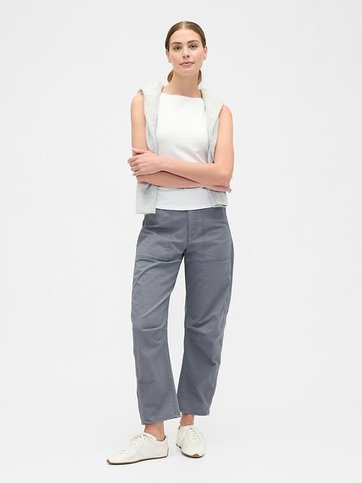 high rise barrel khakis