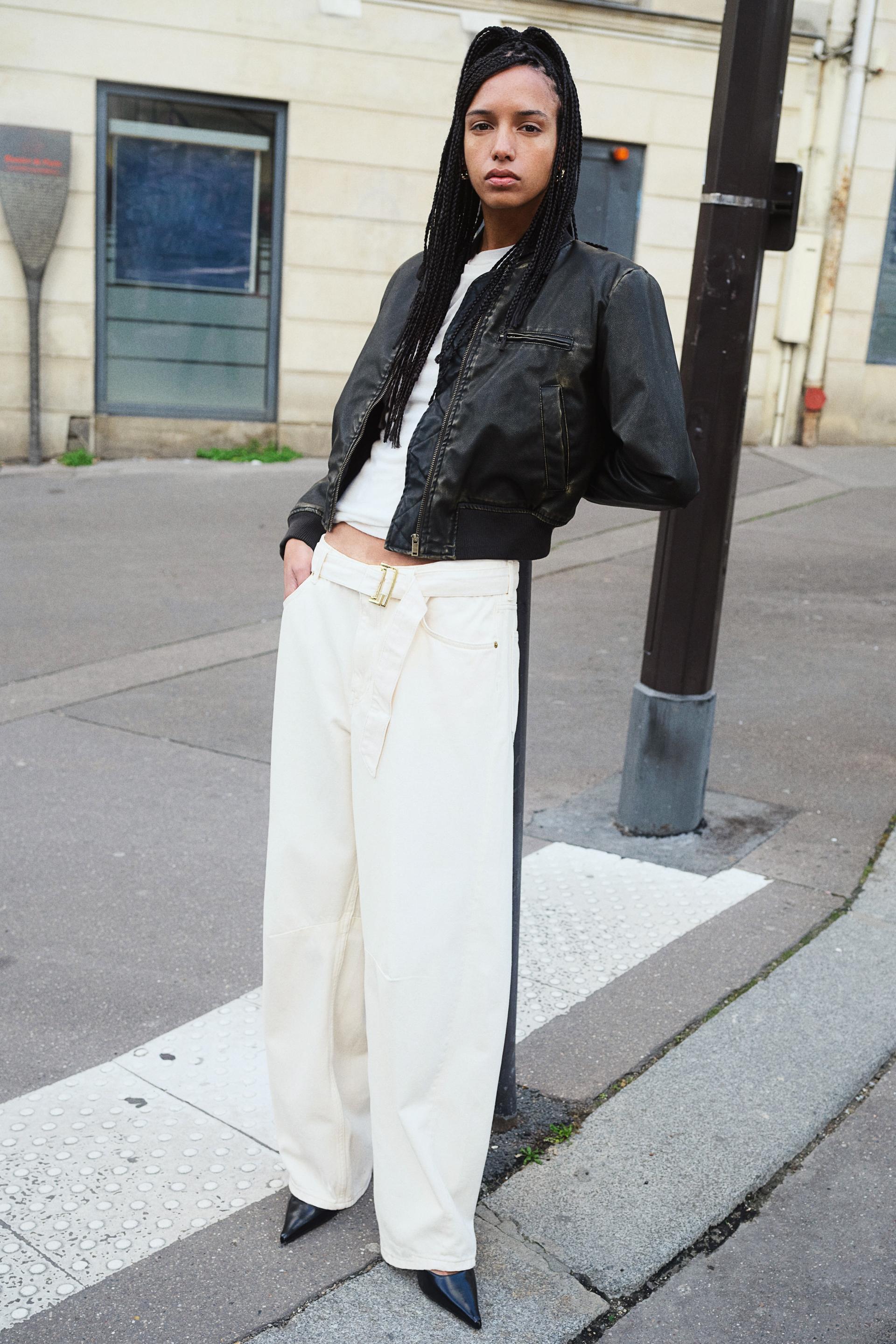 high-rise barrel-leg jeans