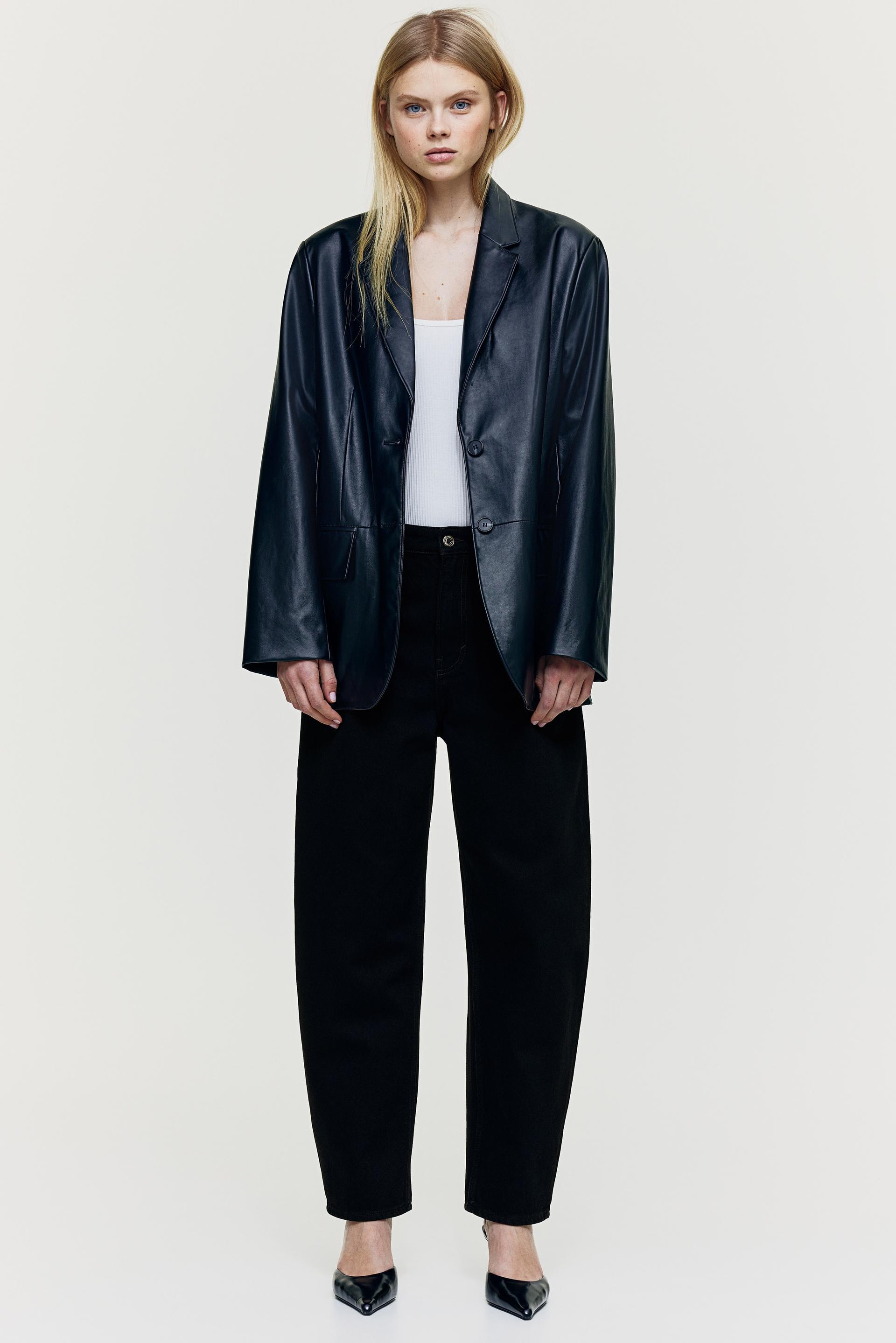 high rise barrel leg jeans
