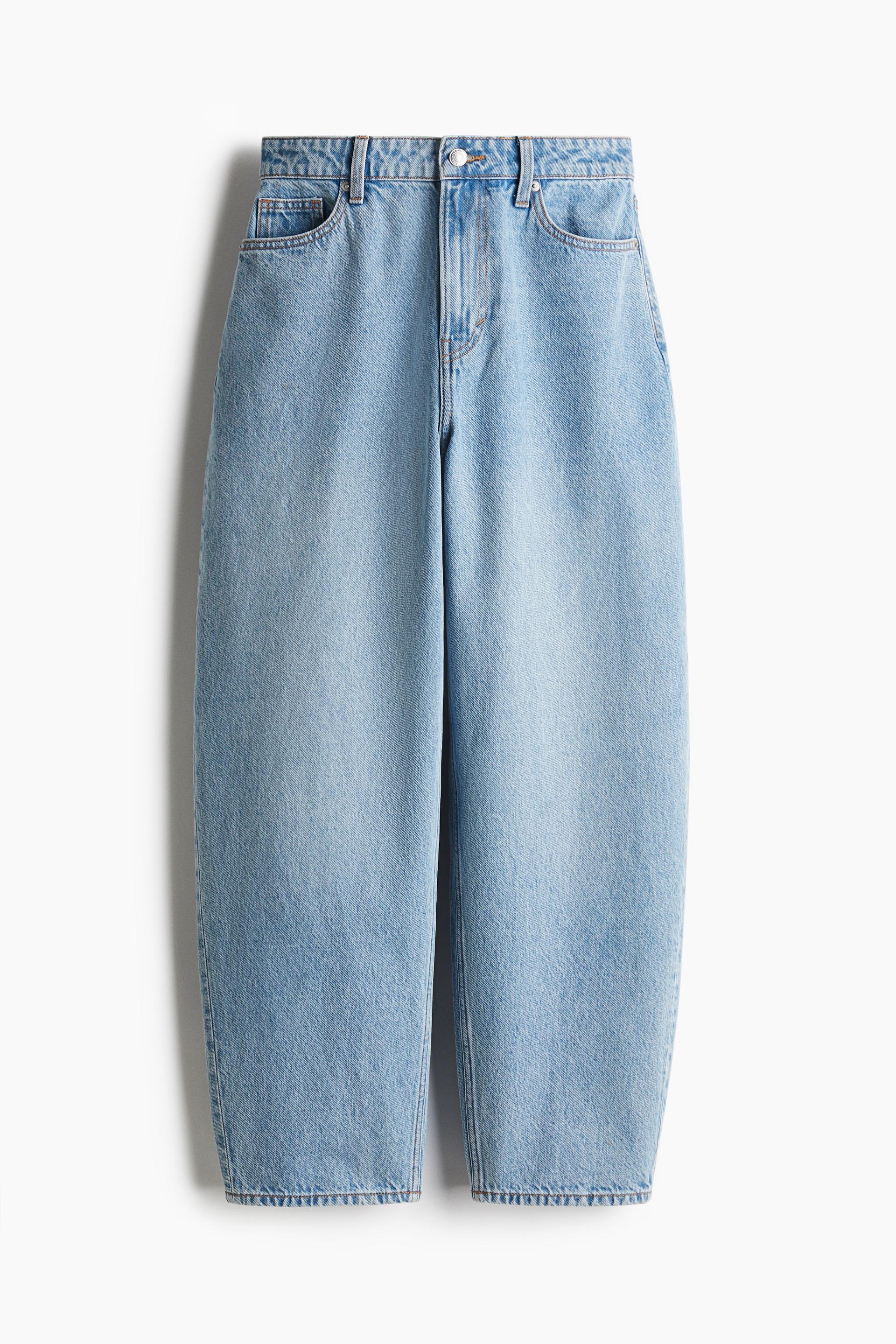 high rise barrel leg jeans