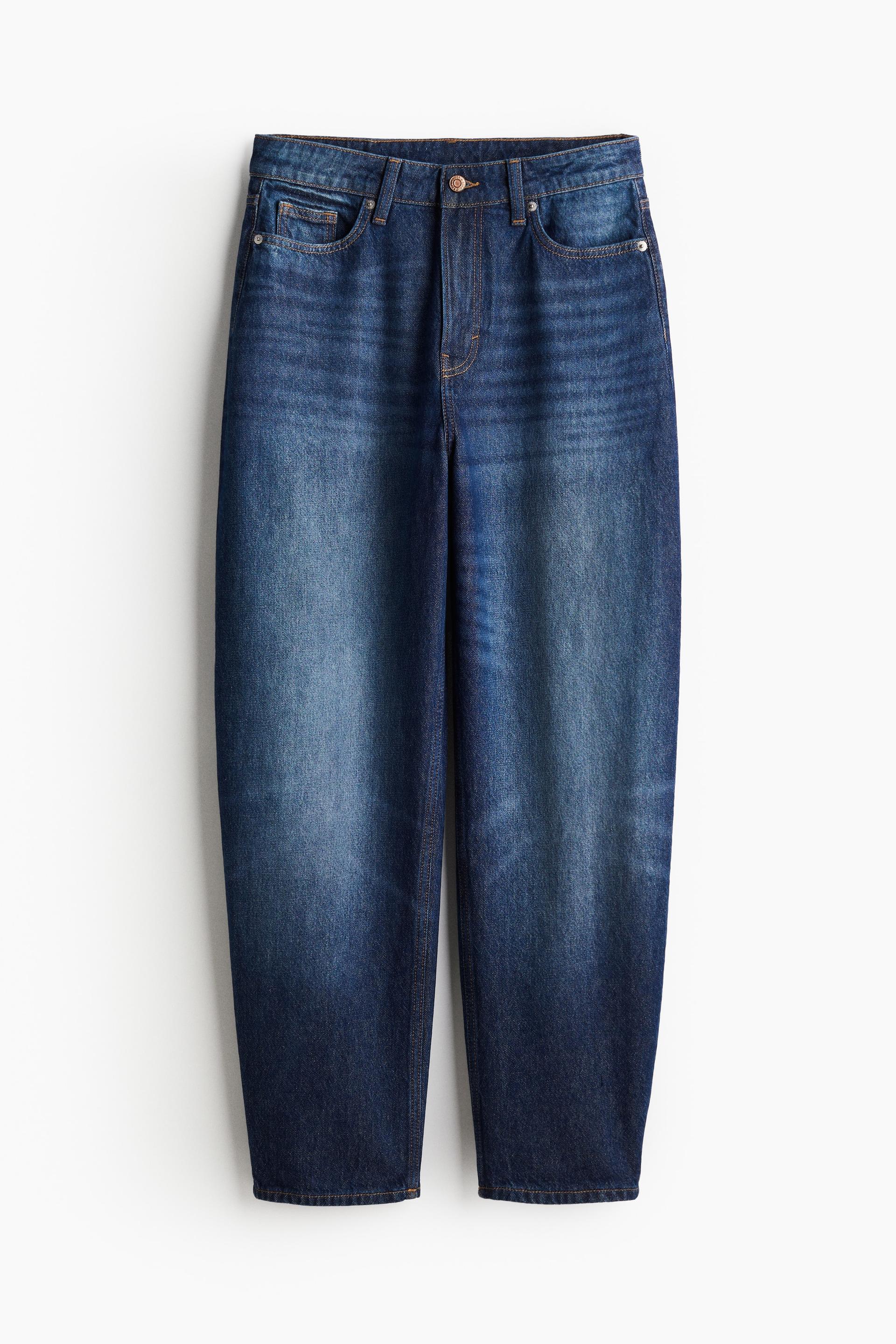high rise barrel leg jeans