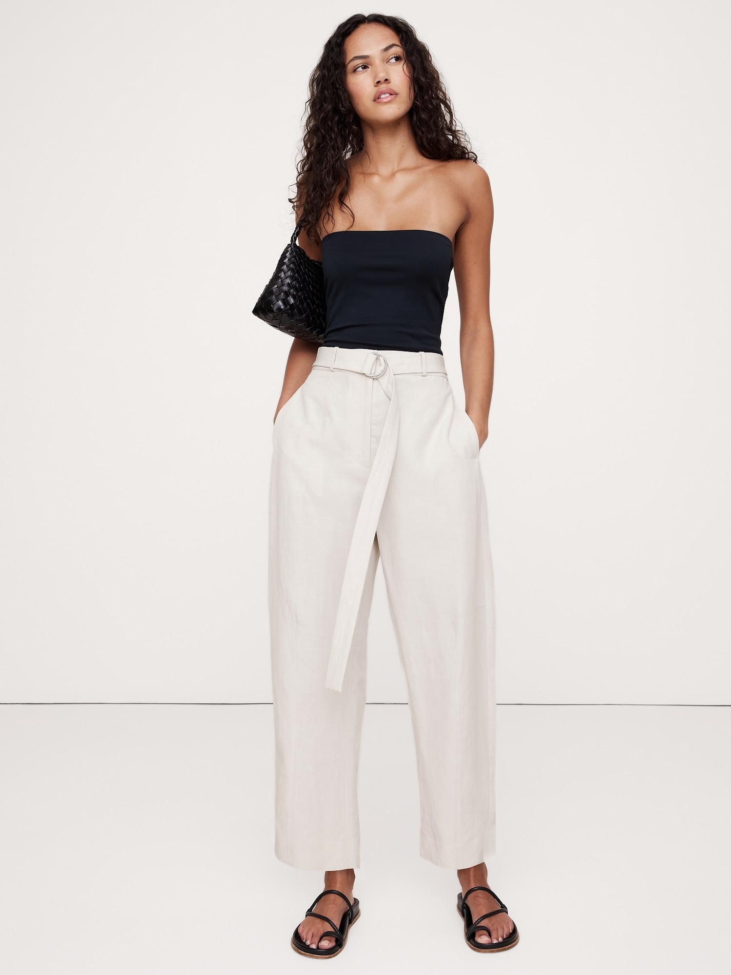 high-rise barrel tencel™-linen pant
