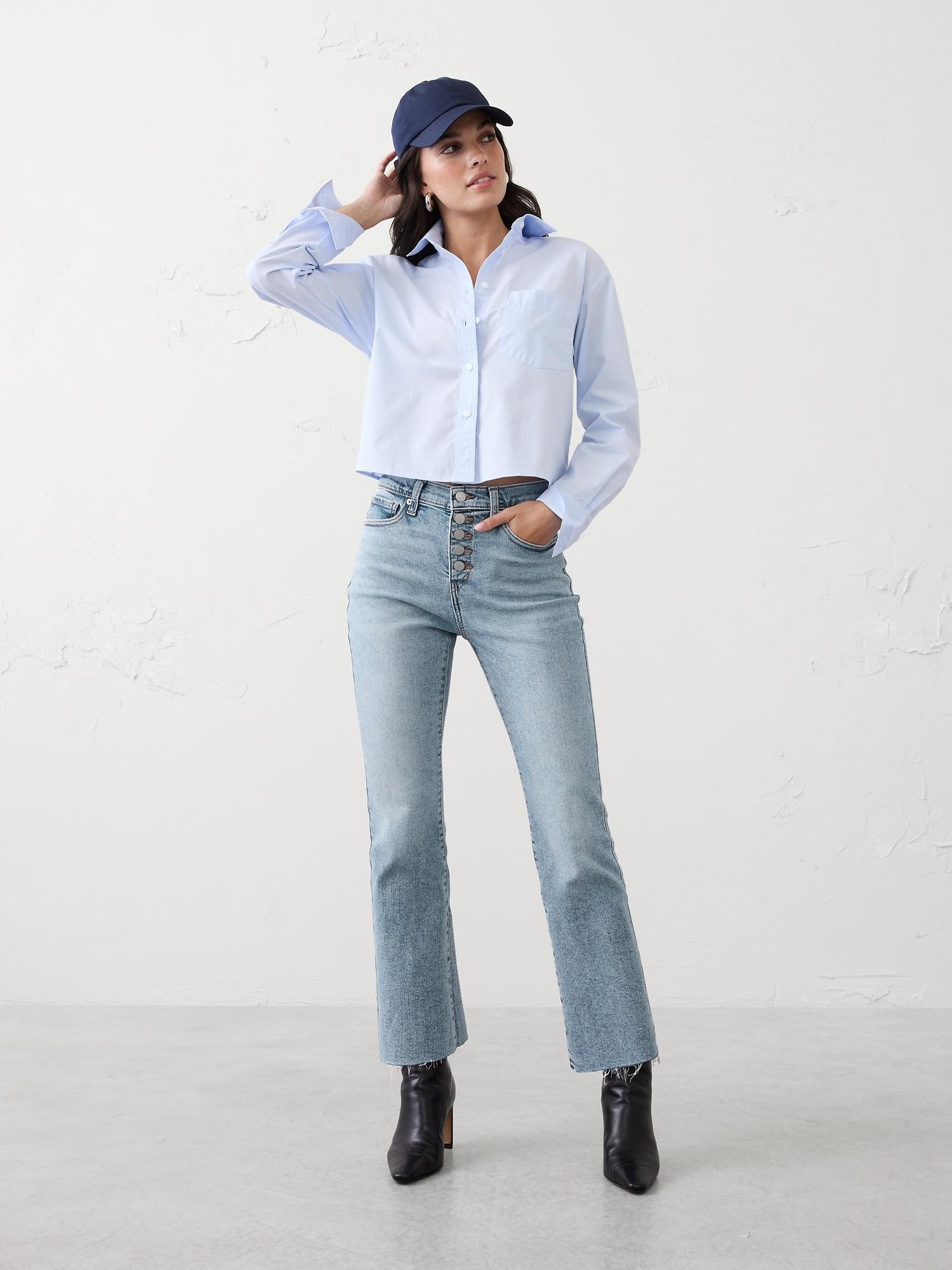 high-rise bootcut cropped jean