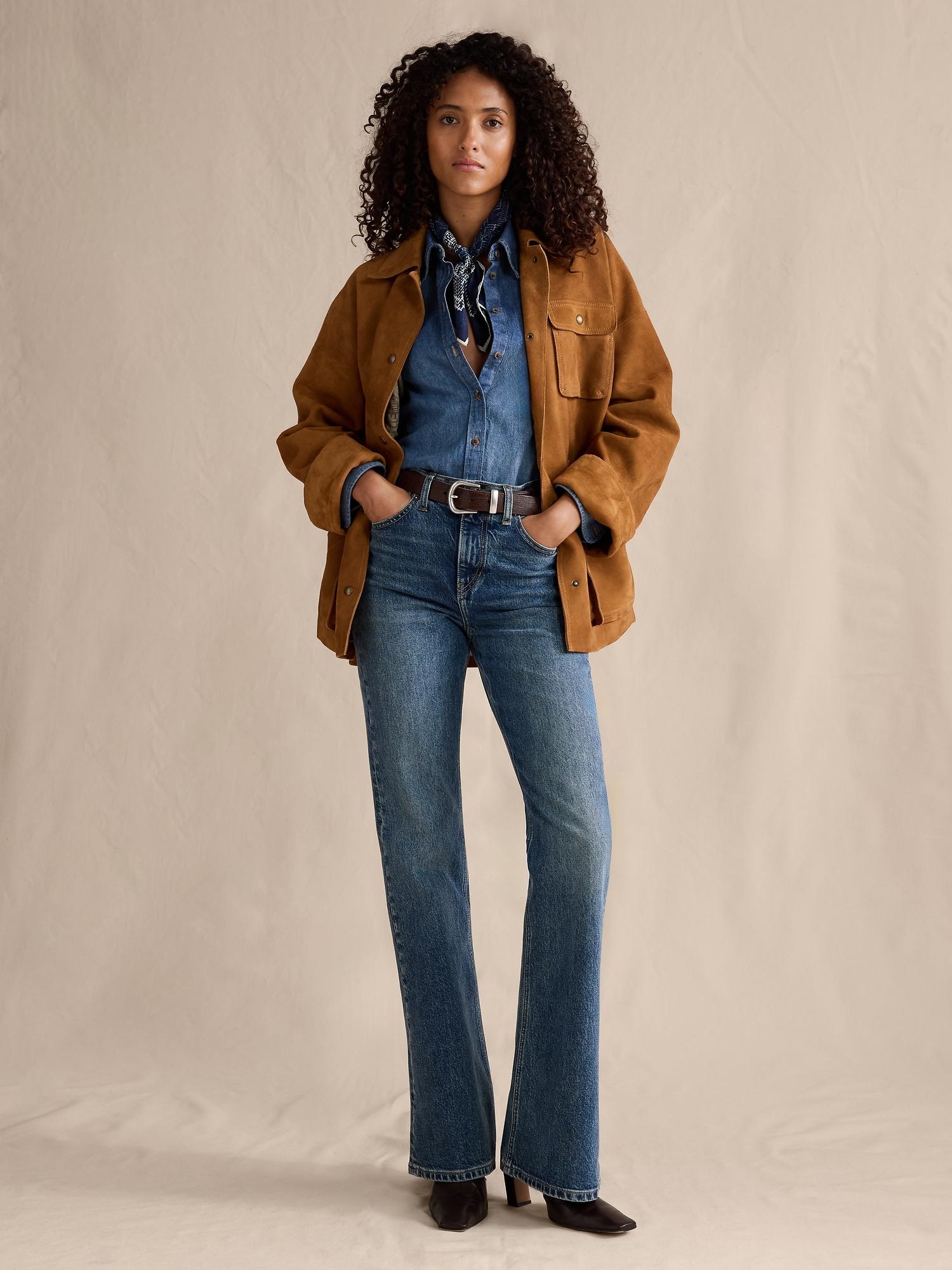 high-rise bootcut jean