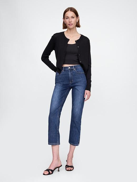 high rise capri jeans