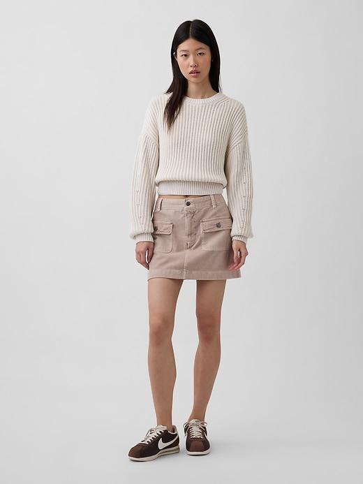 high rise cargo mini skort