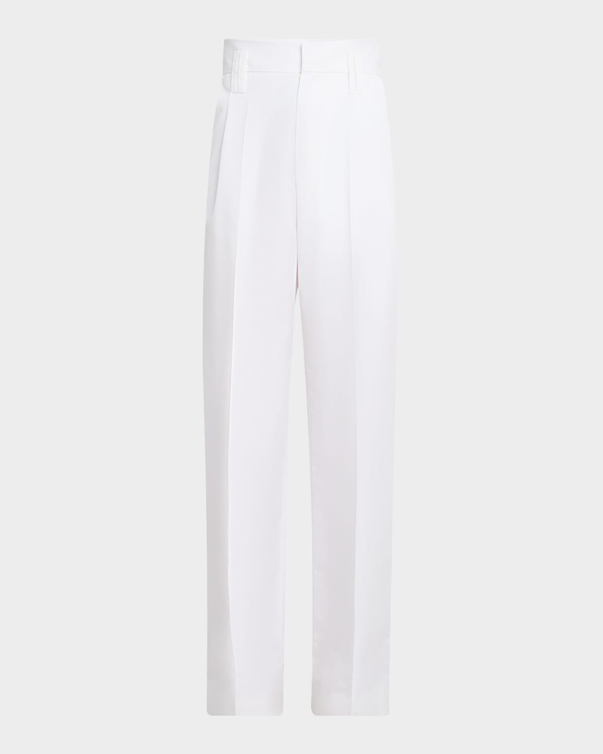 high-rise cotton gabardine wide-leg pants