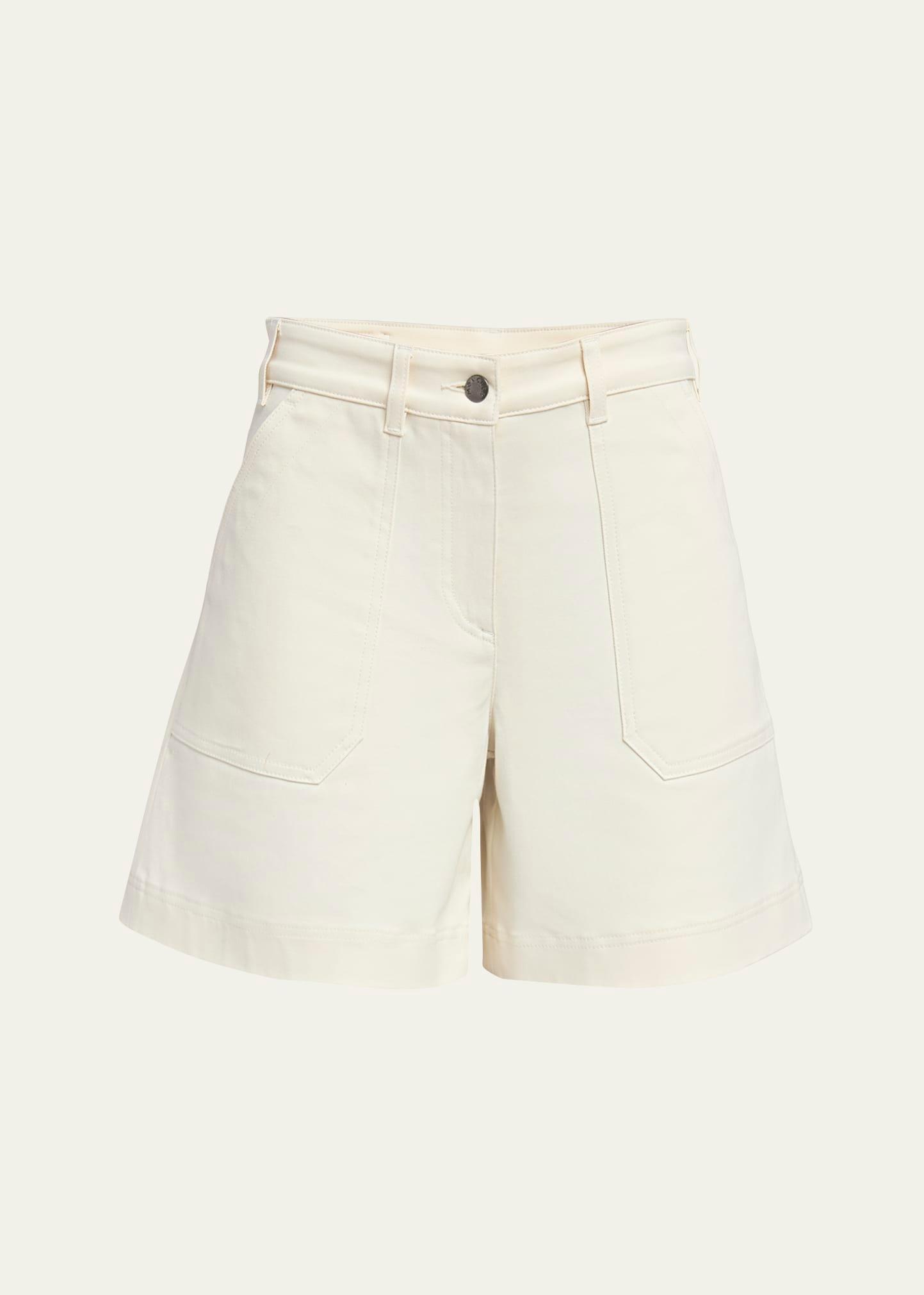 high-rise cotton twill shorts
