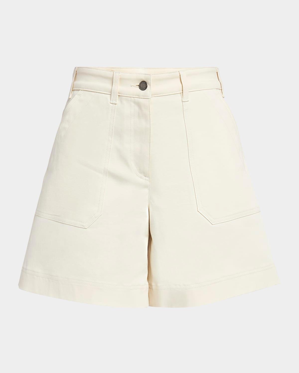 high-rise cotton twill shorts