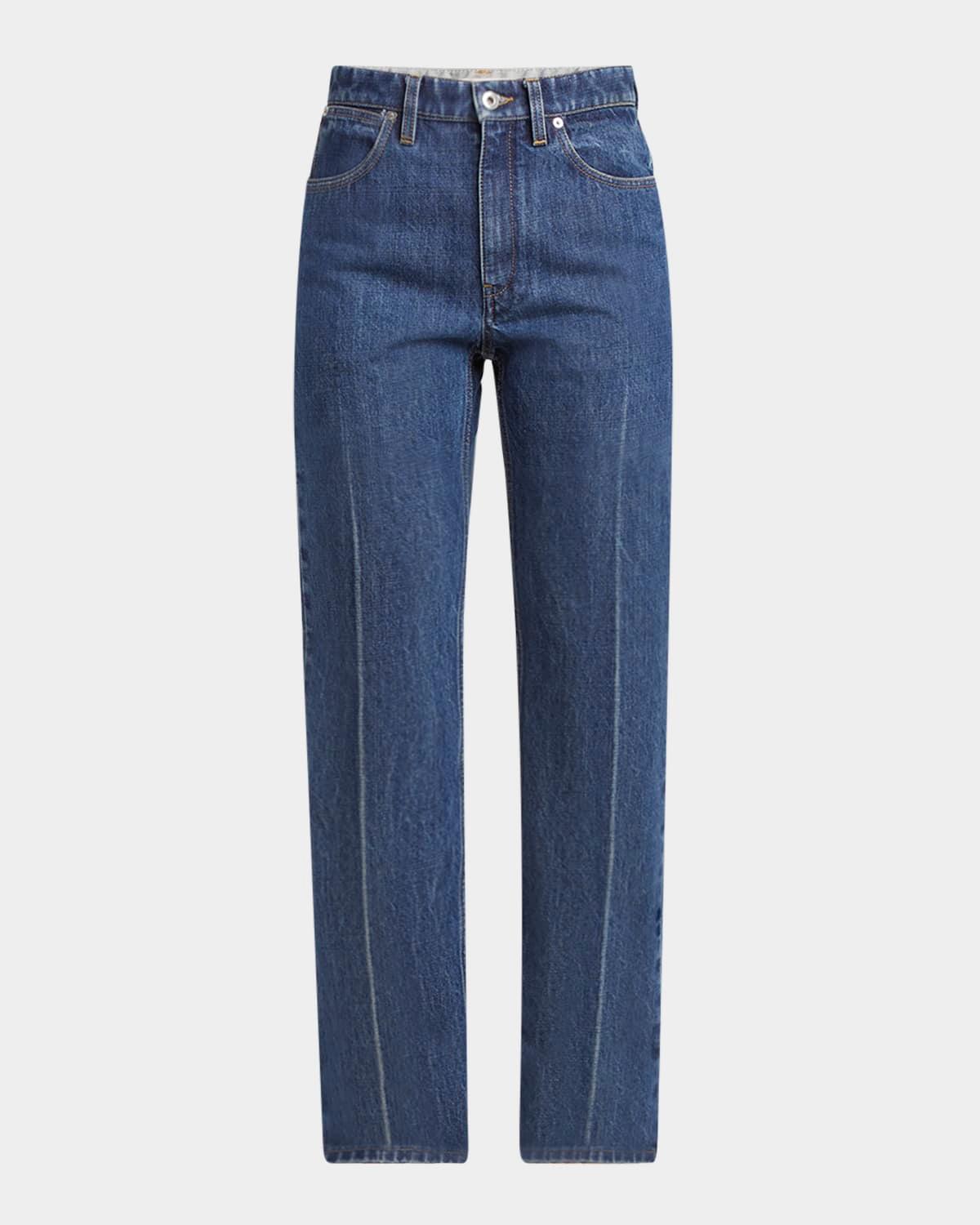 high-rise crease-line slim-leg jeans