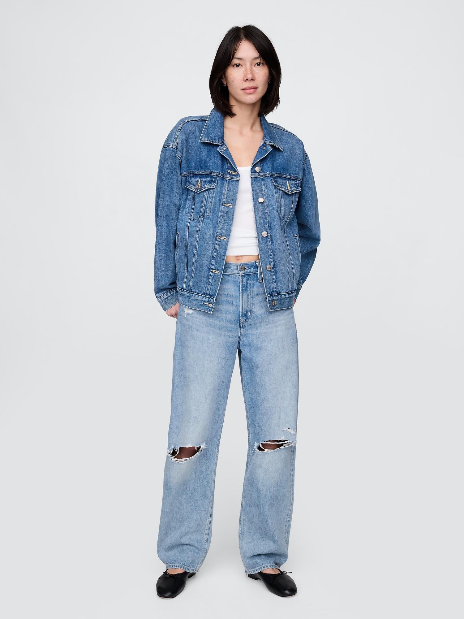 high rise crossover barrel jeans