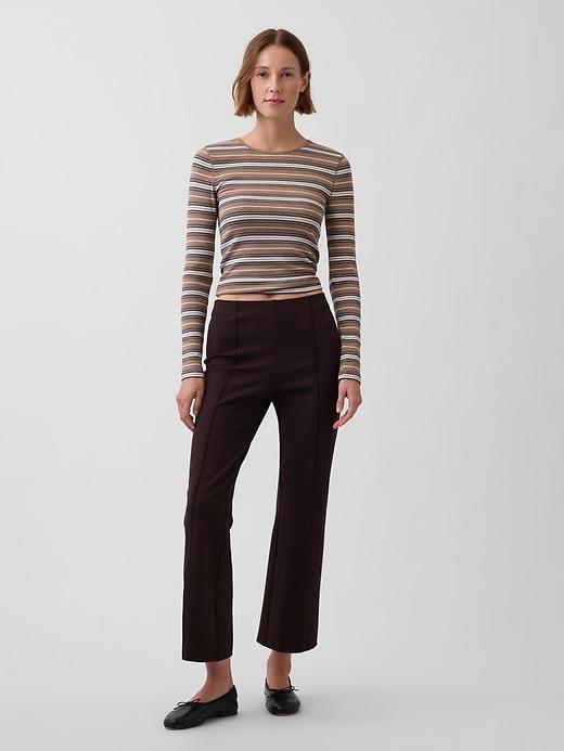 high rise double knit crop kick pants