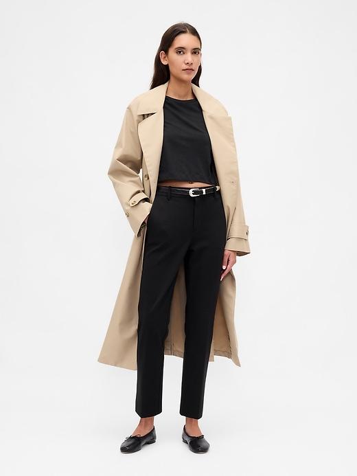 high rise double knit slim crop pants