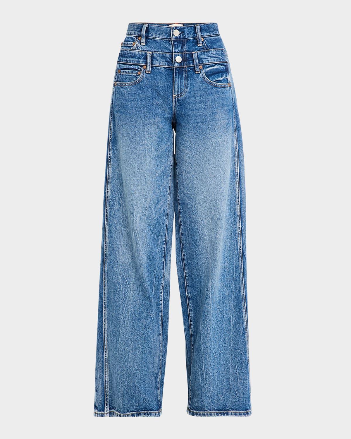 high-rise double waistband cool jeans