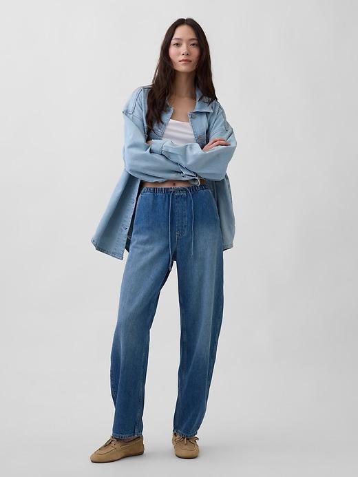 high rise easy barrel jeans