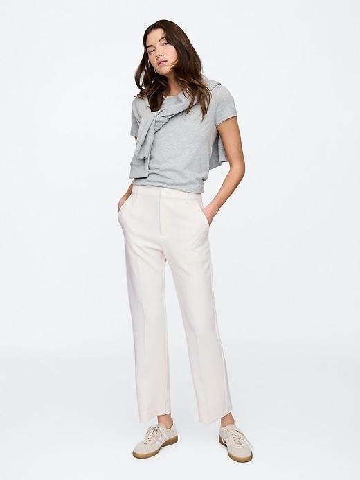 high rise easy straight-leg pants