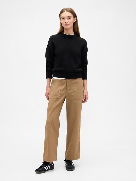 high rise easy stripe wide-leg khakis