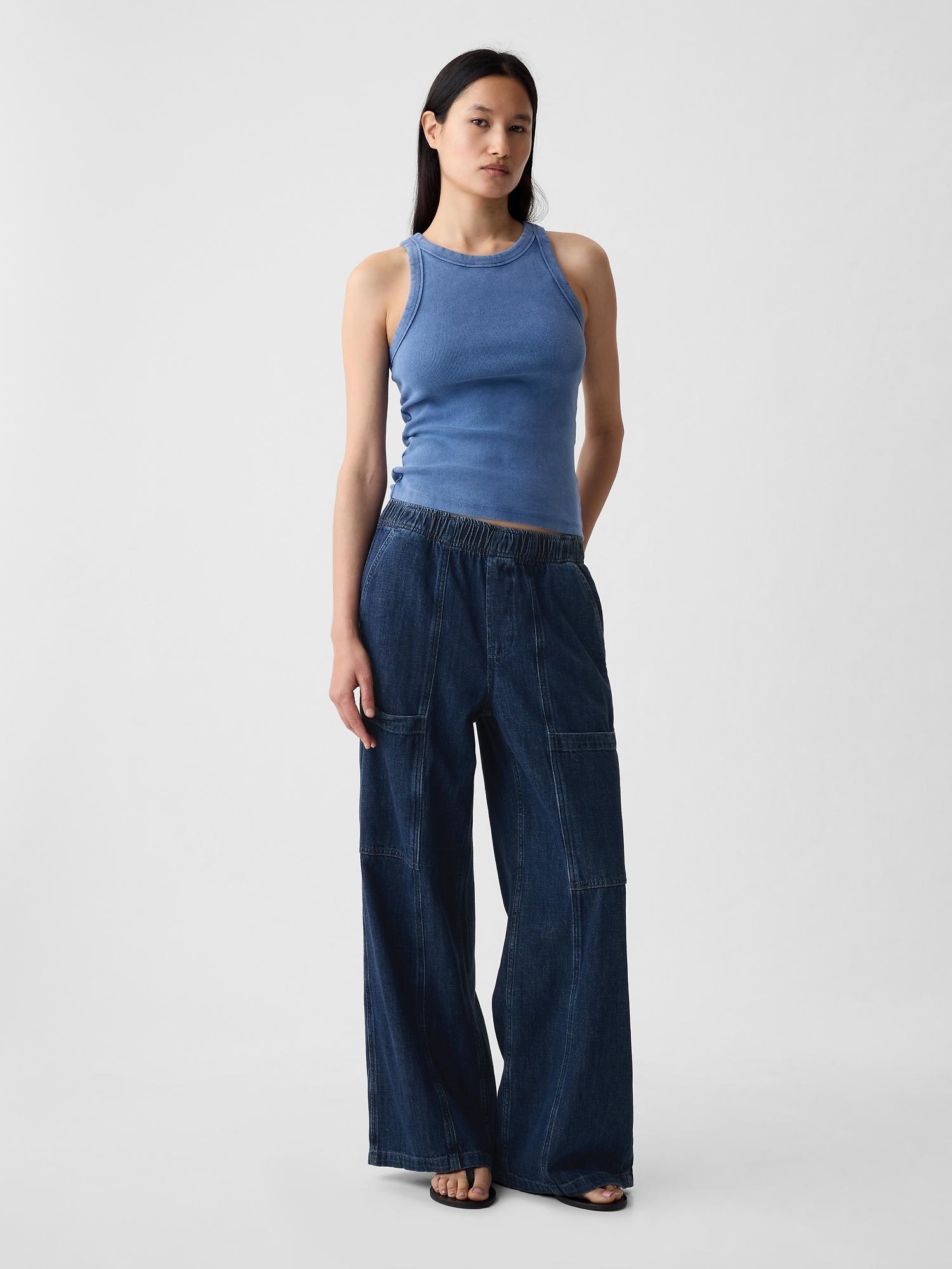high rise easy utility jeans