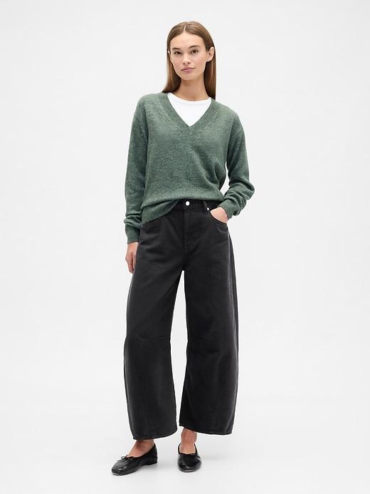 high rise horseshoe crop jeans