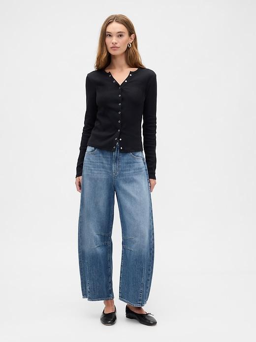 high rise horseshoe crop jeans
