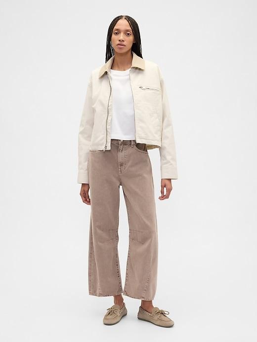 high rise horseshoe crop jeans