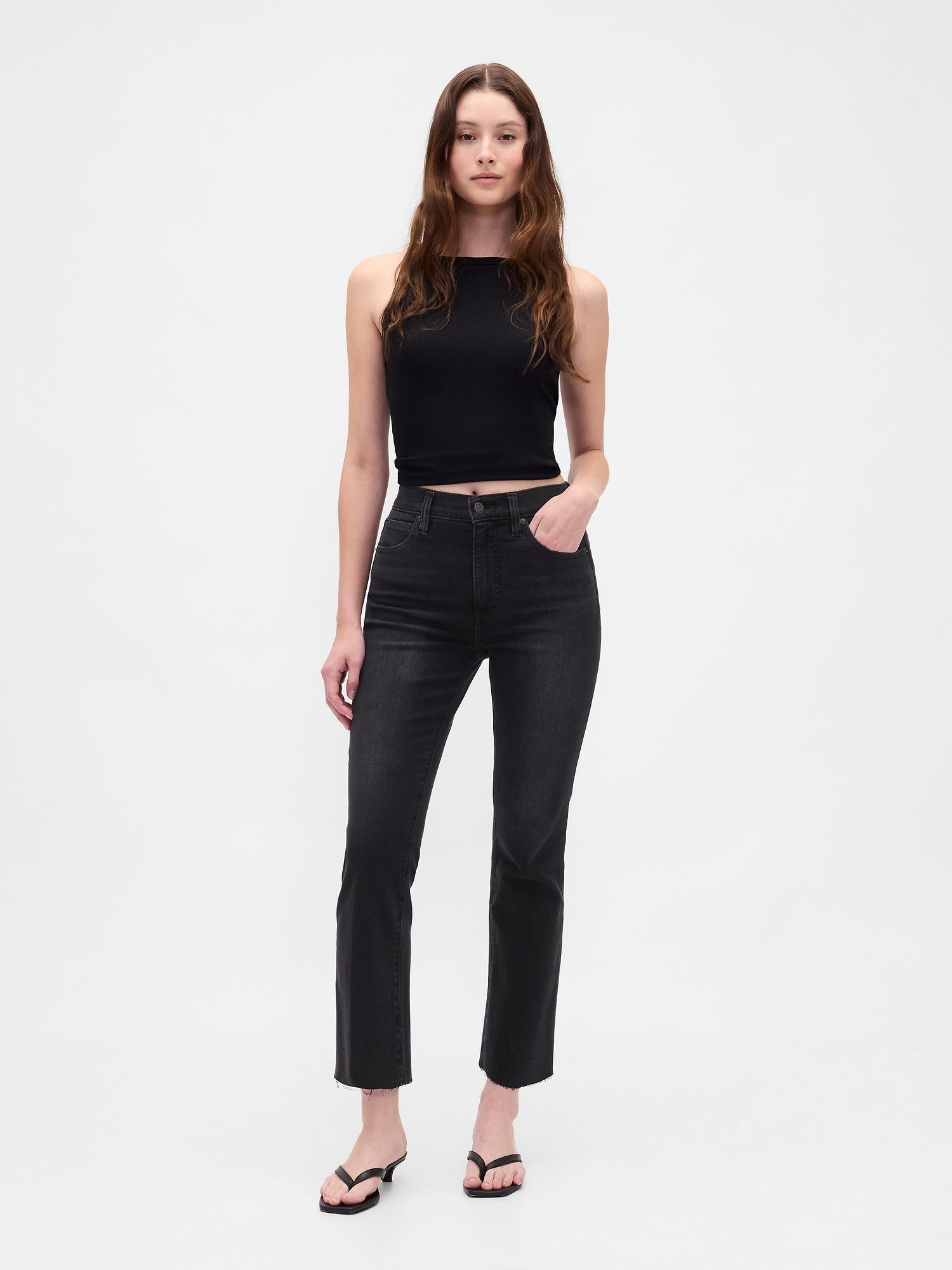 high rise kick flare jeans