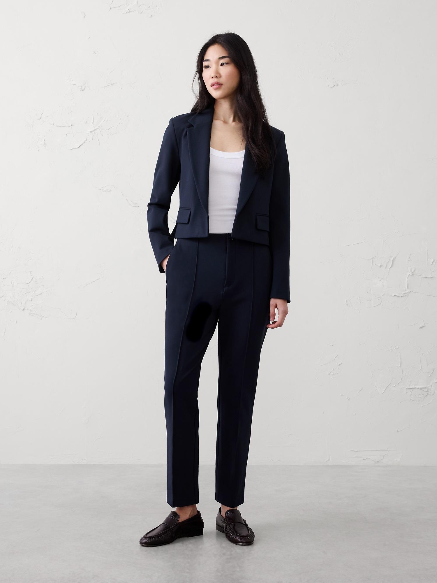 high-rise knit ponte skinny pant