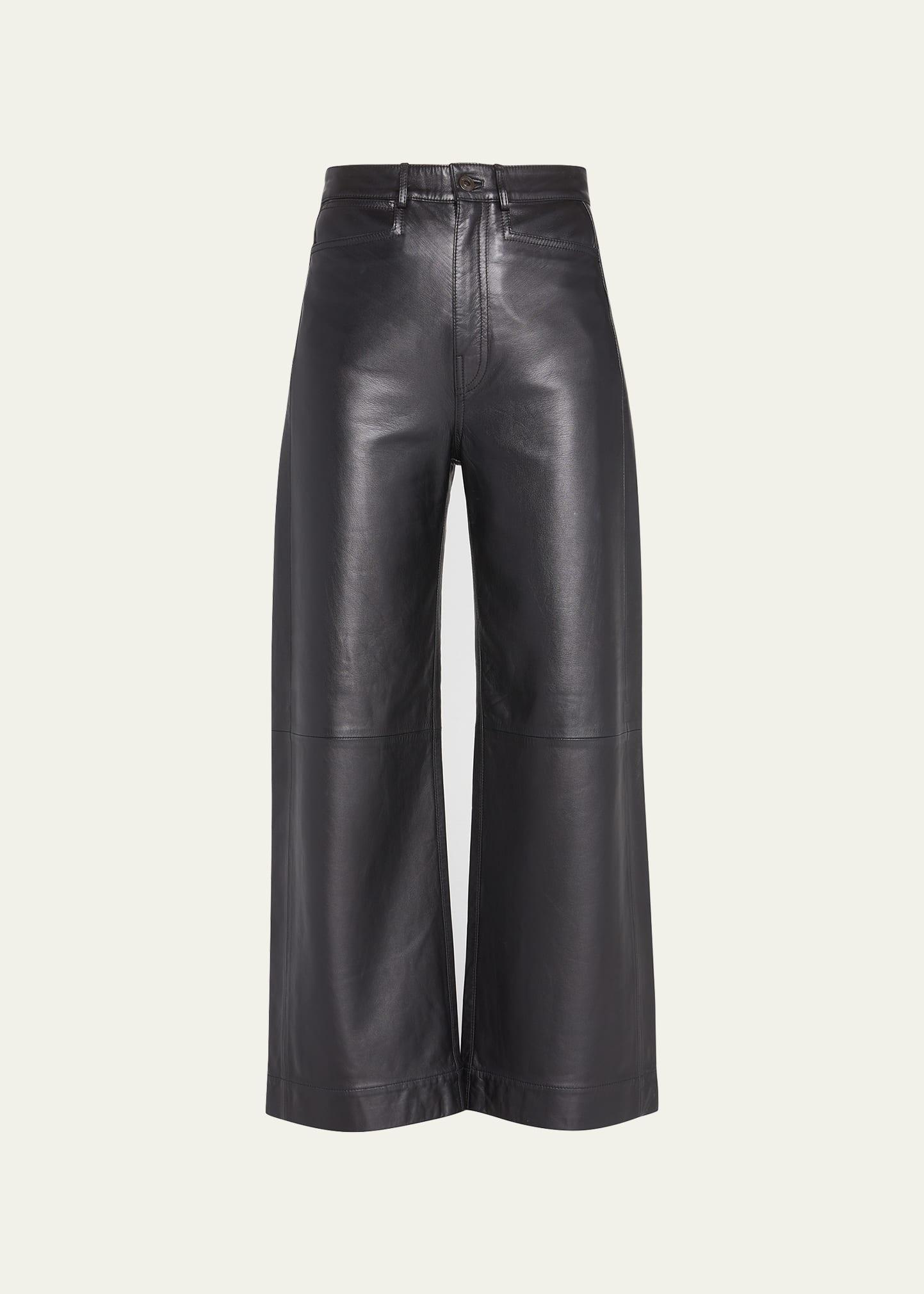 high-rise leather culottes