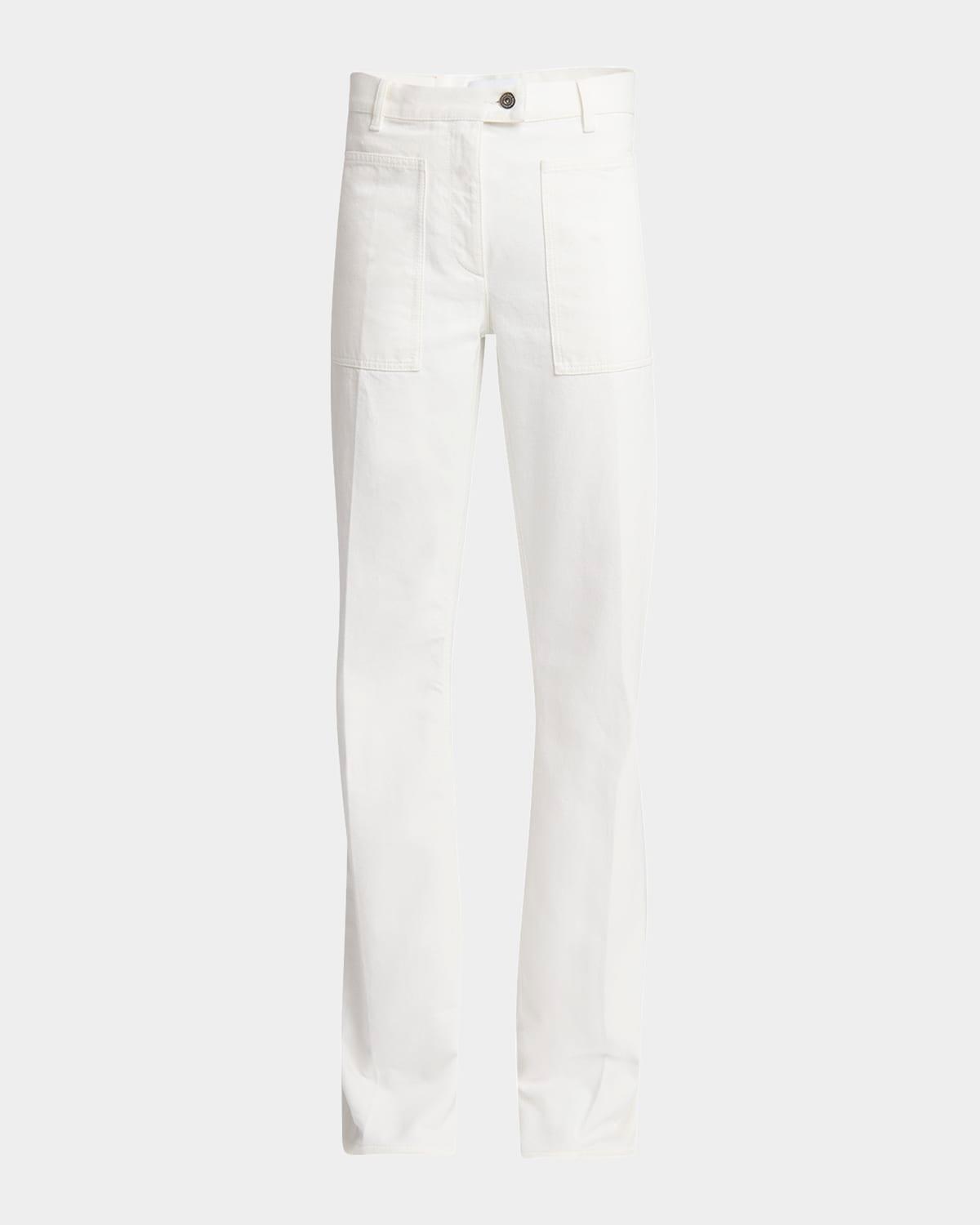 high-rise midweight denim straight-leg pants