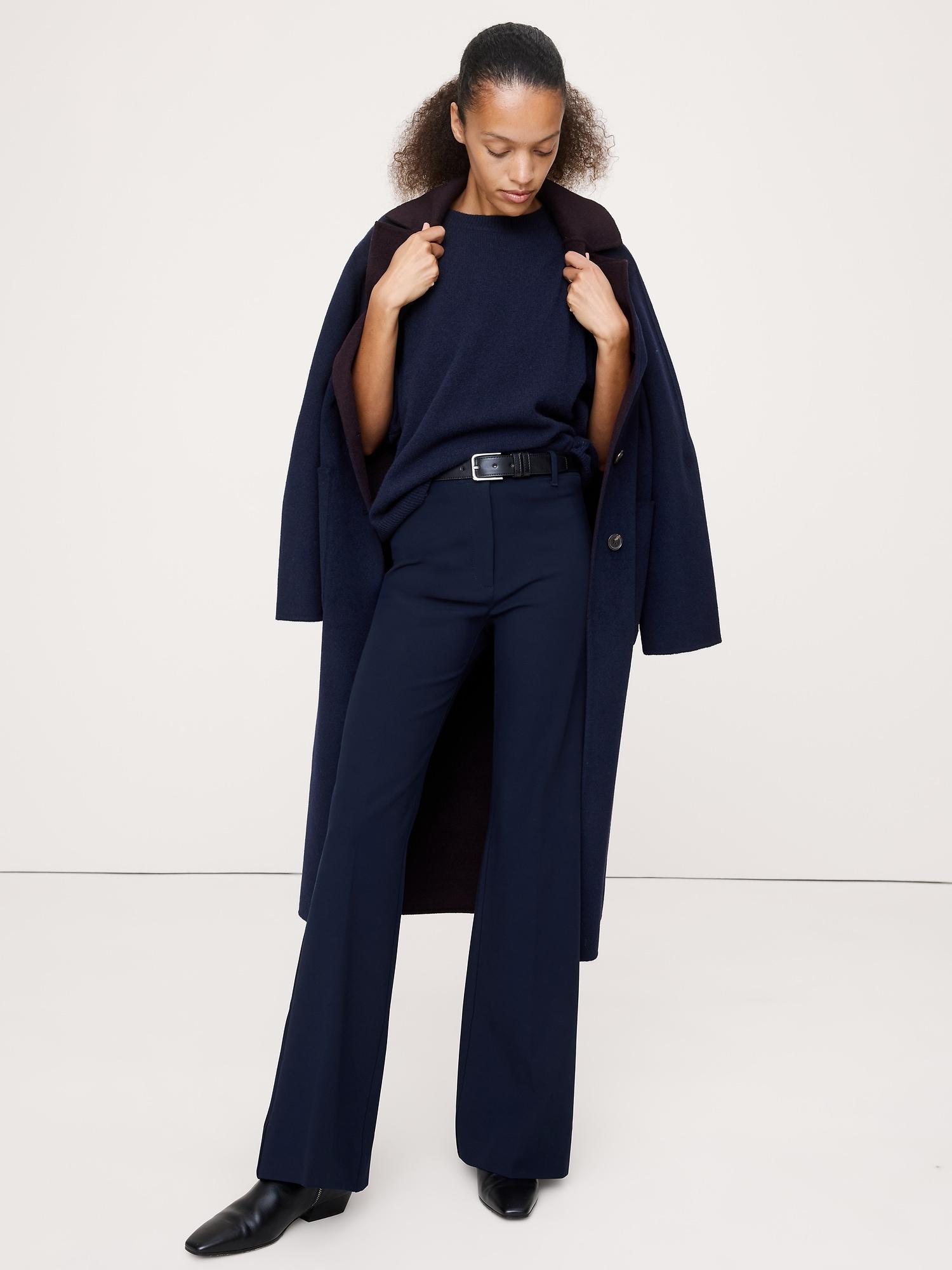 high-rise modern flare city stretch pant