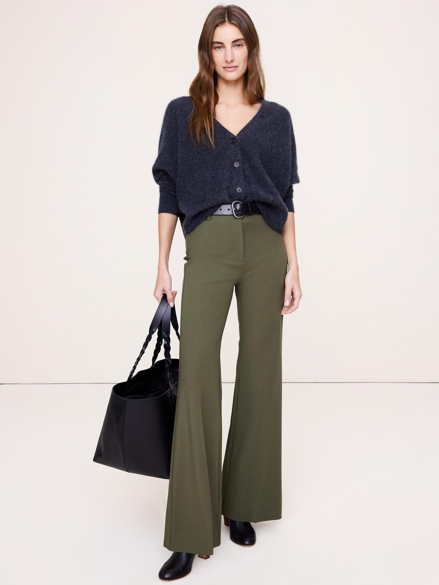 high-rise modern flare city stretch pant
