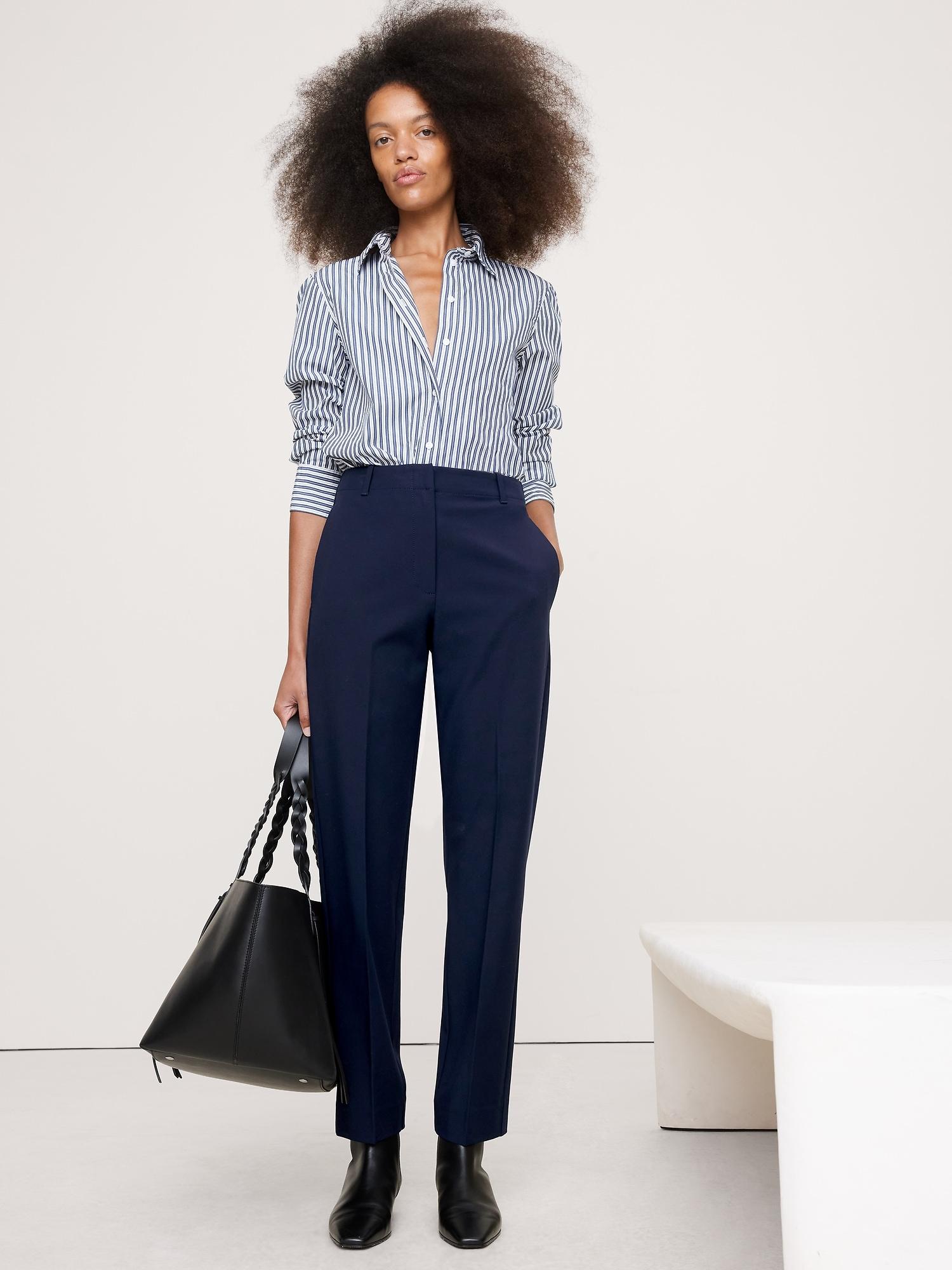 high-rise modern slim city stretch ankle pant