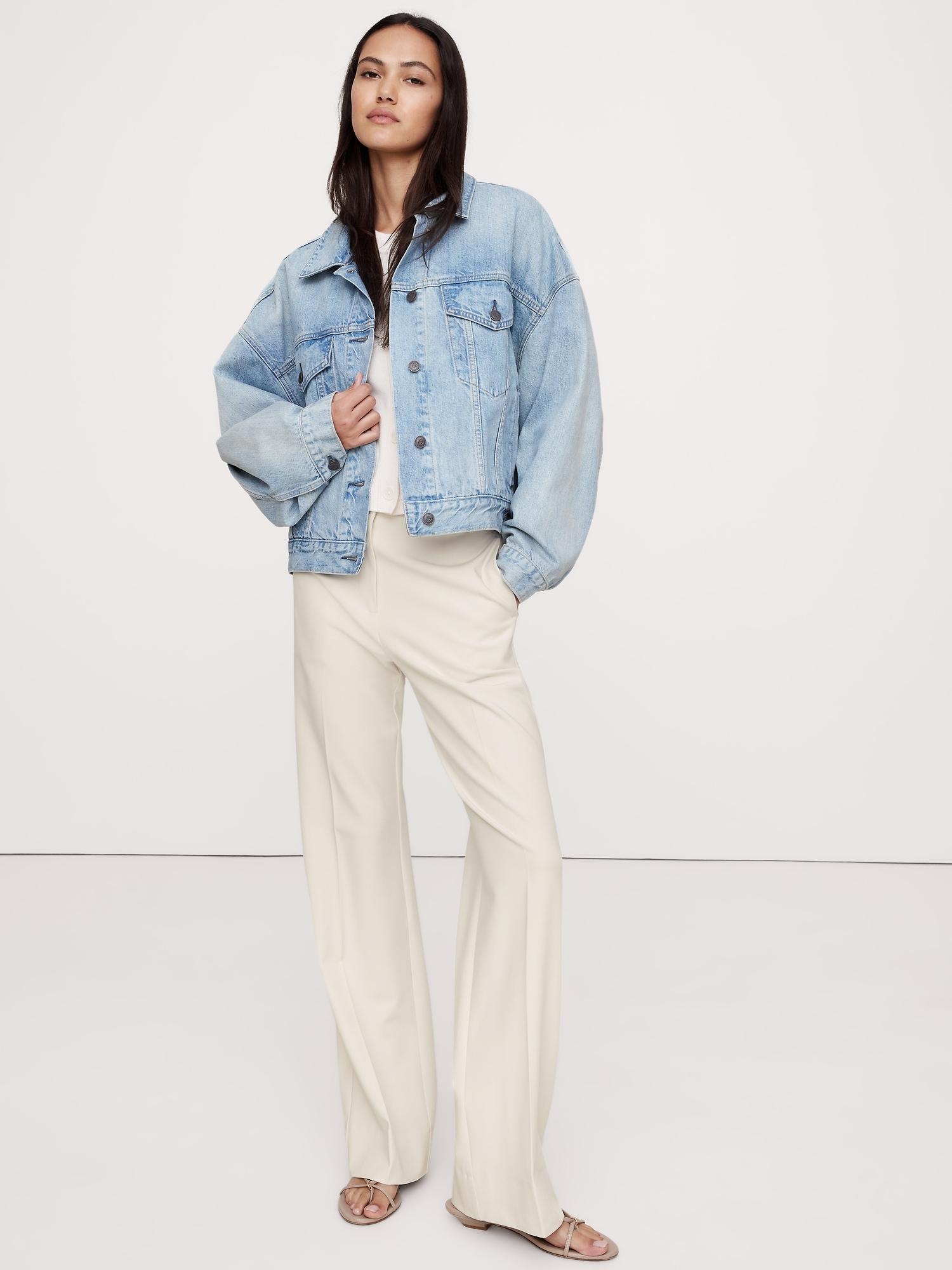 high-rise modern straight city stretch pant