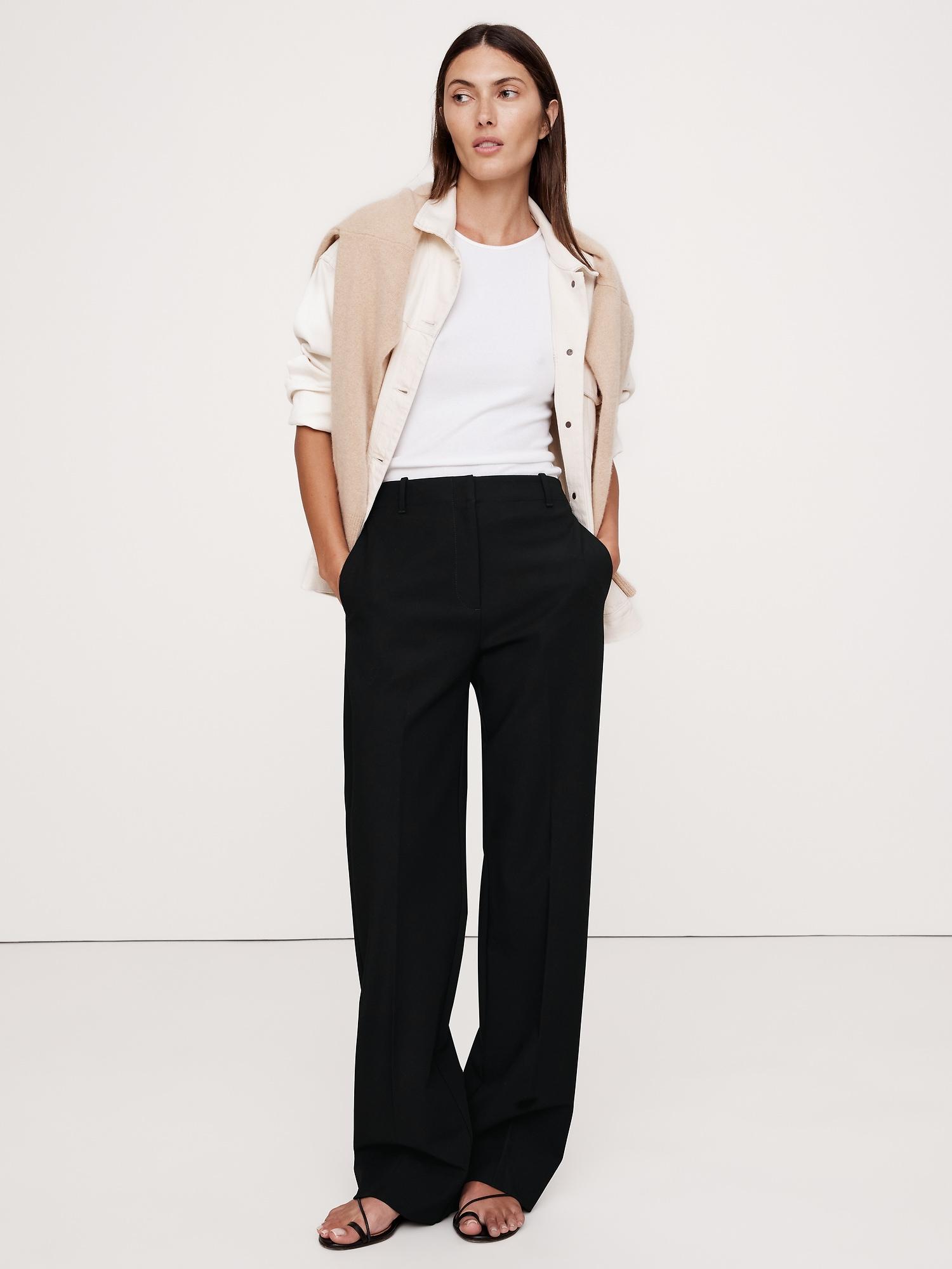 high-rise modern straight city stretch pant