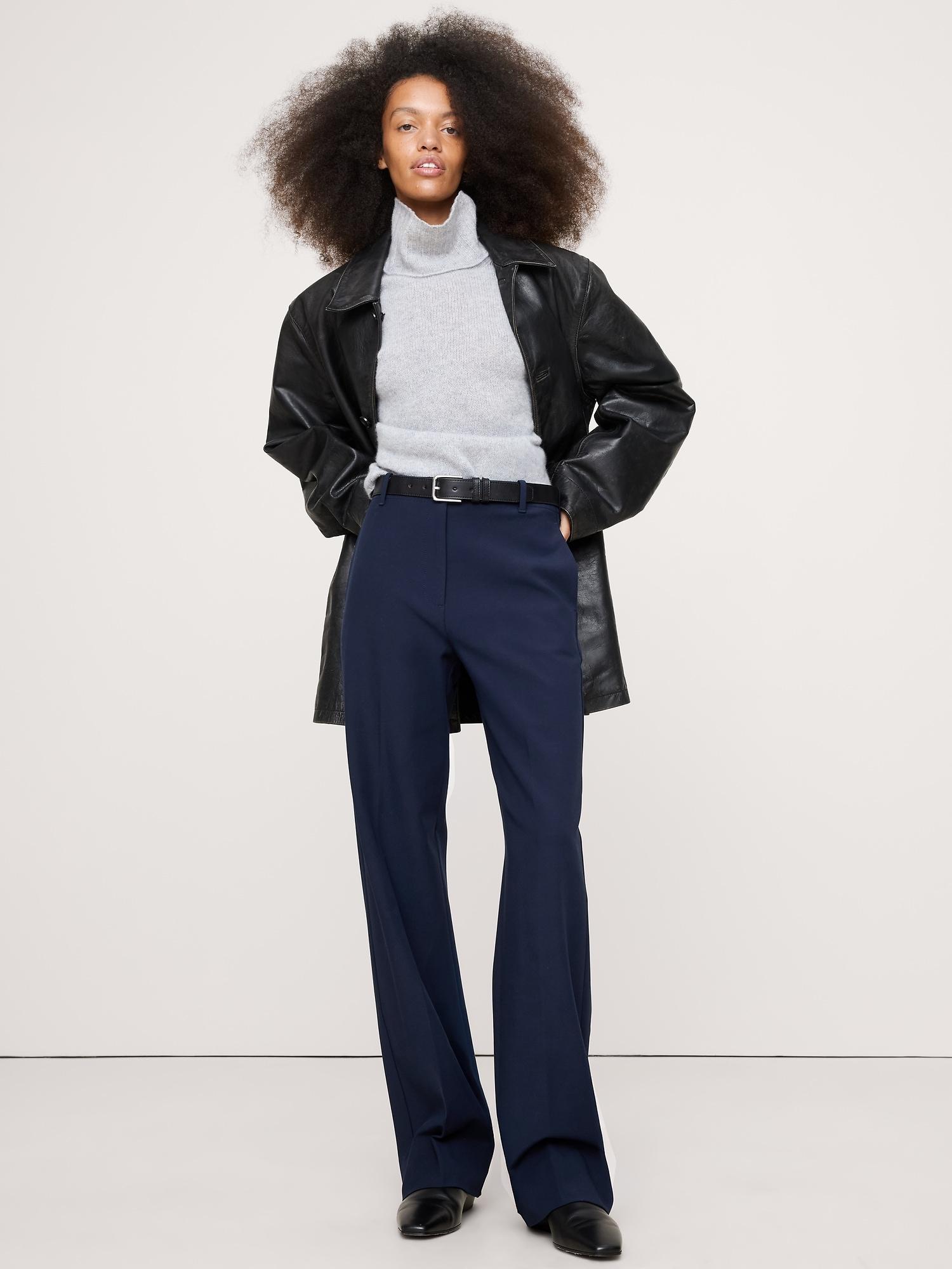 high-rise modern straight city stretch pant
