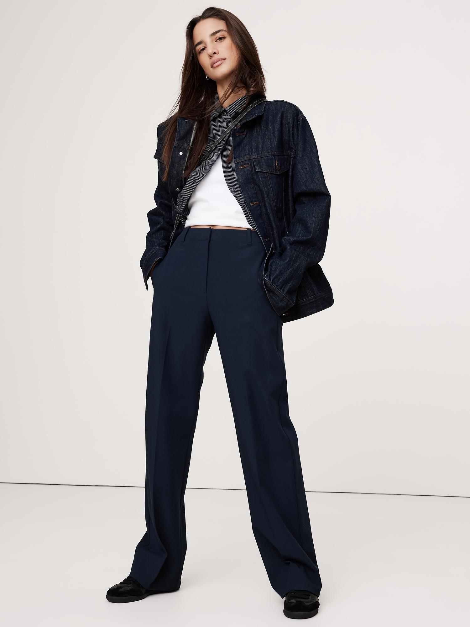 high-rise modern straight refined pant