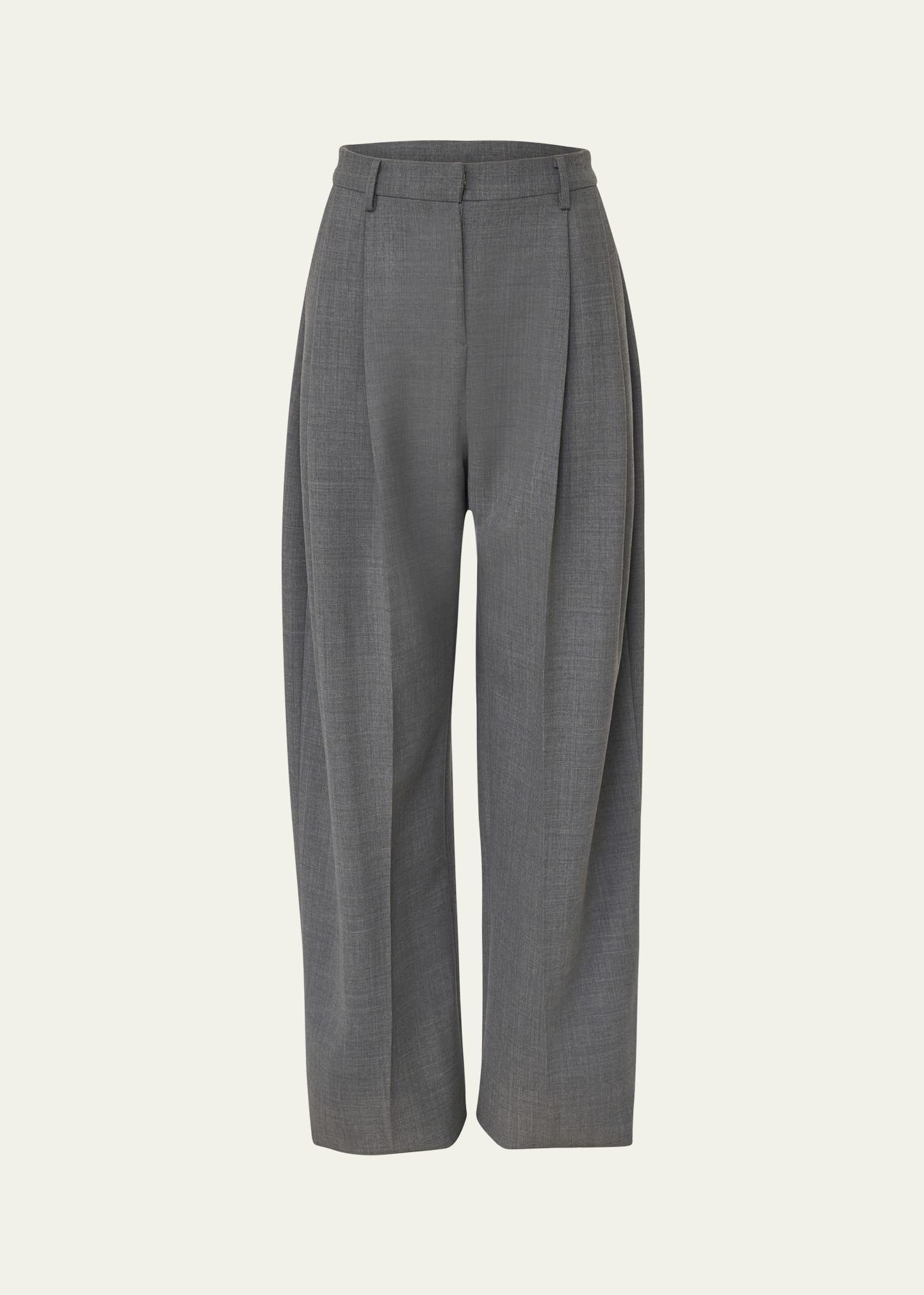 high-rise pleated wide-leg pants