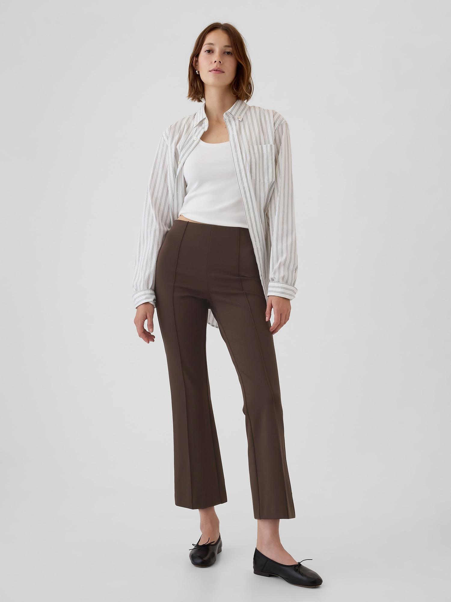 high rise ponte crop kick pants