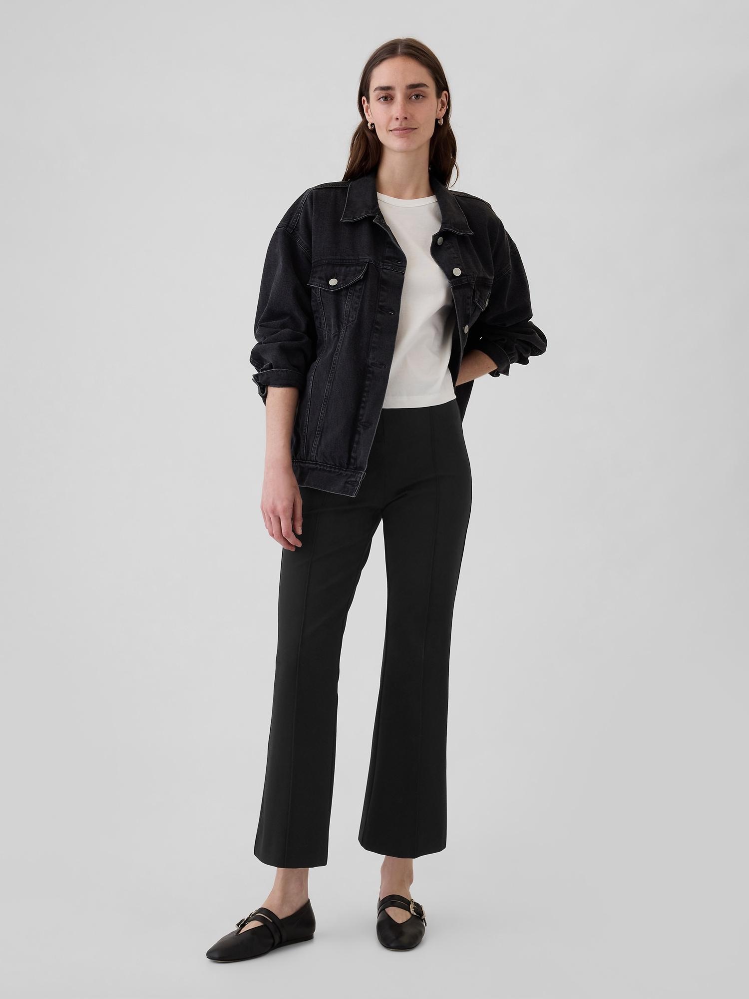 high rise ponte crop kick pants